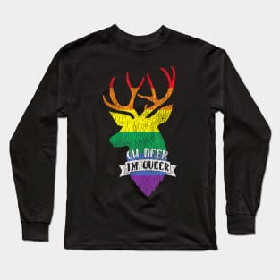 Oh Deer I'm Queer Pride Lesbian Gay LGBTQ Long Sleeve T-Shirt